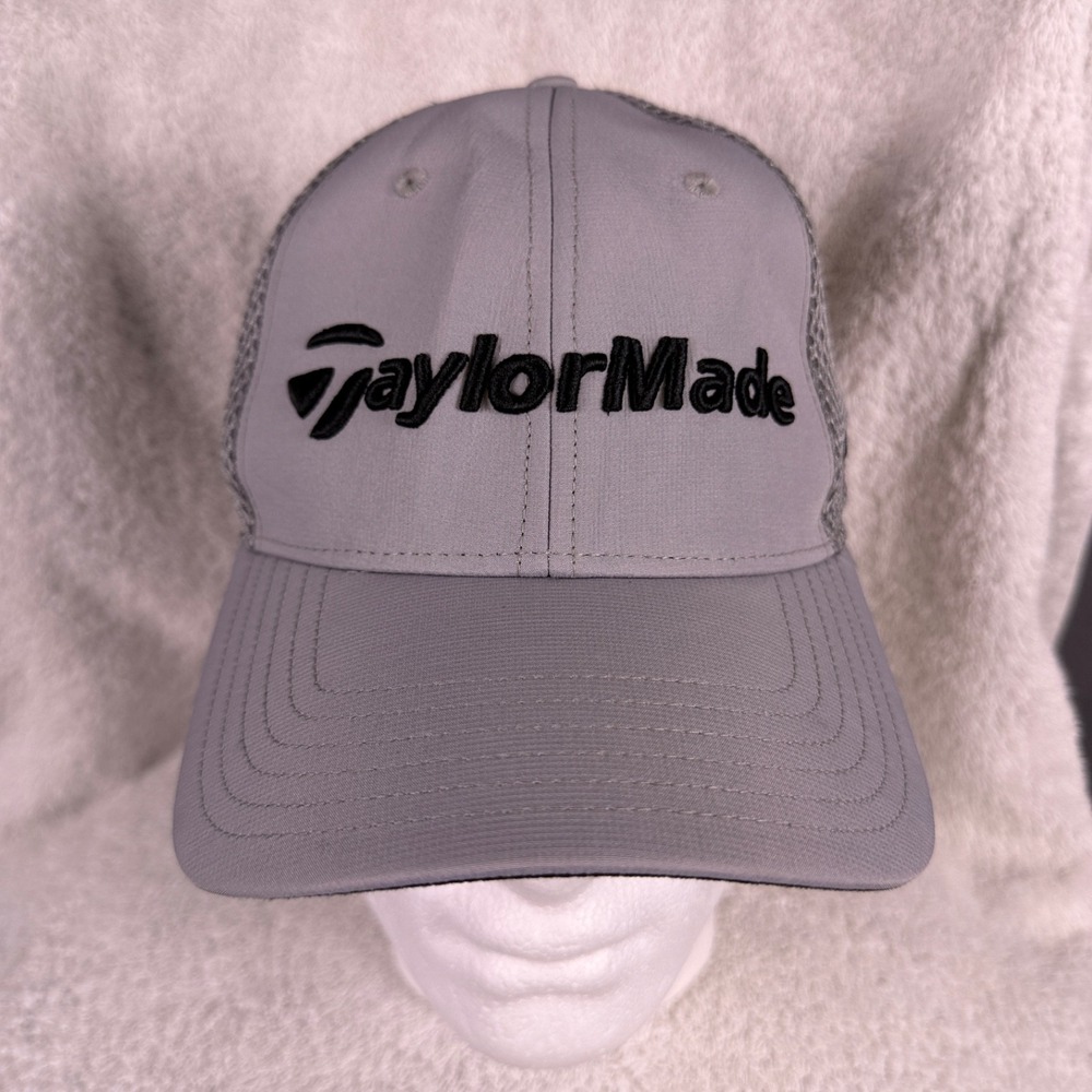 TaylorMade GRAY A-Flex L/XL Stretch Golf Fit Hat Mesh Tour Preferred SLDR